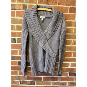 Ann Taylor LOFT Lilac Shawl Collar Chunky Knit Sweater XS